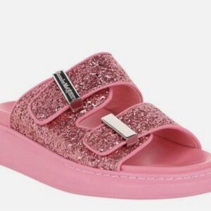 Alexander McQueen Pink Glitter Sandals